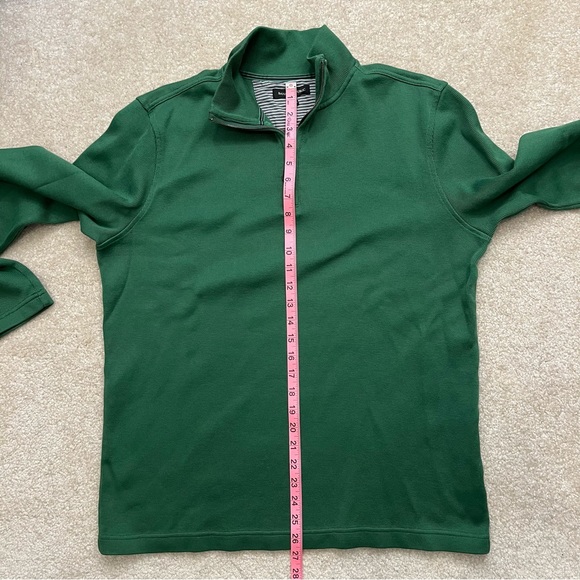 Banana Republic Sweater Mens Large Green Elbow Patch Mock Neck Pullover Casual - Picture 8 of 10